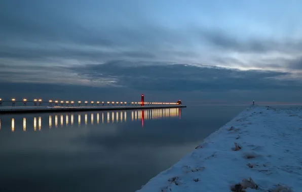 Sea, landscape, lighthouse