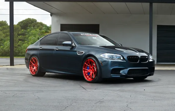 BMW, Red, Grey, F10, Wheels