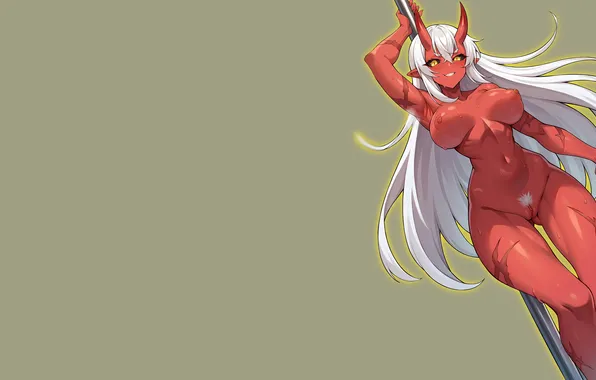 Girl, hot, sexy, horns, devil, pussy, boobs, anime