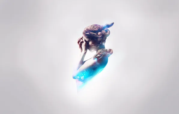 Sadness, girl, lights, art