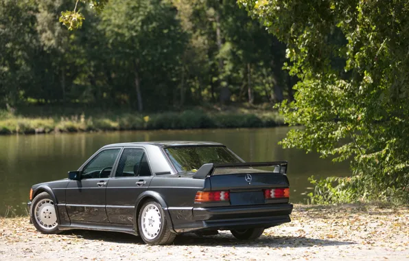 Mercedes-Benz, Mercedes, Evolution, Black, Water, Side, Road, Lake