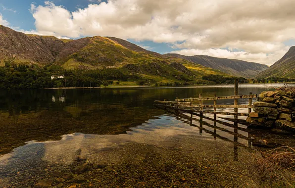 Mountains, nature, river, photo, coast, England, Buttermere Allerdale District