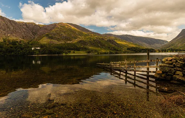 Picture photo, England, Nature, Mountains, River, Coast, Buttermere Allerdale District