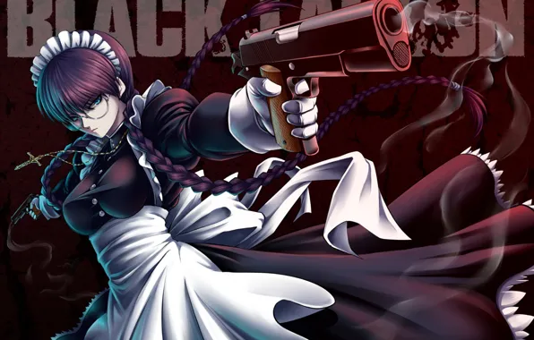 Black Lagoon, girl, gun, pistol, game, dress, weapon, woman