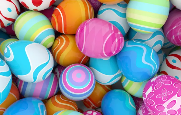 Colorful, Easter, spring, Easter, eggs