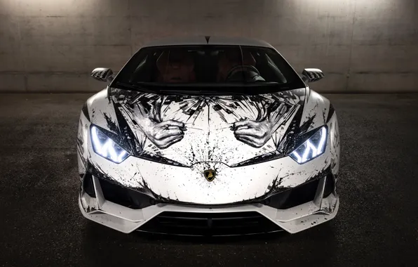 Black and white, Lamborghini, art, Light, white, Black, evo, art