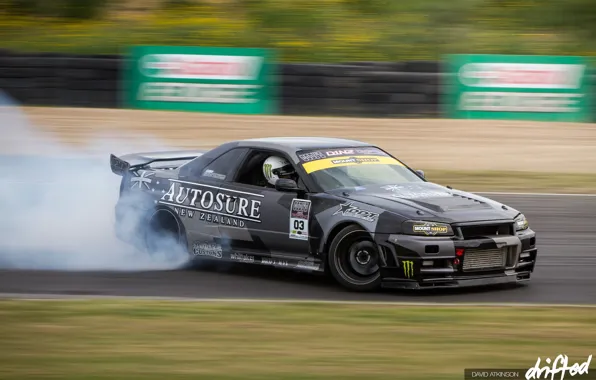Nissan, turbo, wheels, drift, skyline, japan, smoke, Nissan