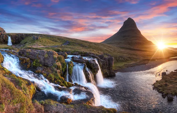 Landscape, nature, waterfall