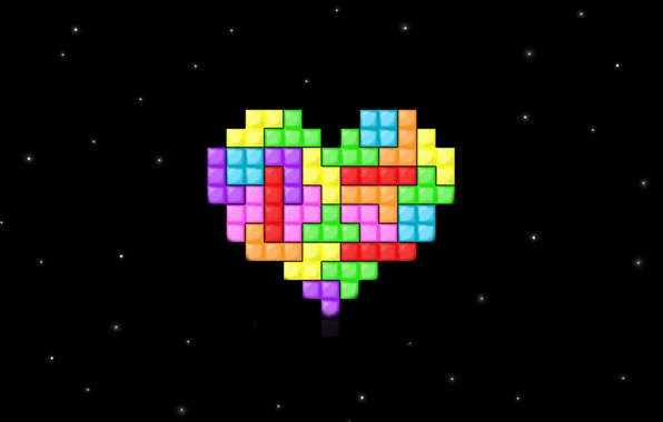 Love, heart, Tetris