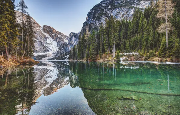 Water, Nature, Reflection, Mountains, Lake, Trees, Mountain, Forest