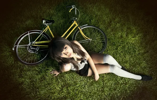 Picture look, girl, bike