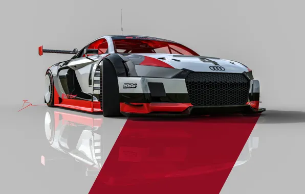 Audi, Machine, Audi R8, Motorsport, Rendering, Concept Art, Sports car, Game Art