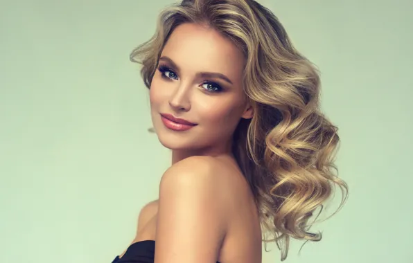 Girl, makeup, blonde, shoulders, model, edwardderule