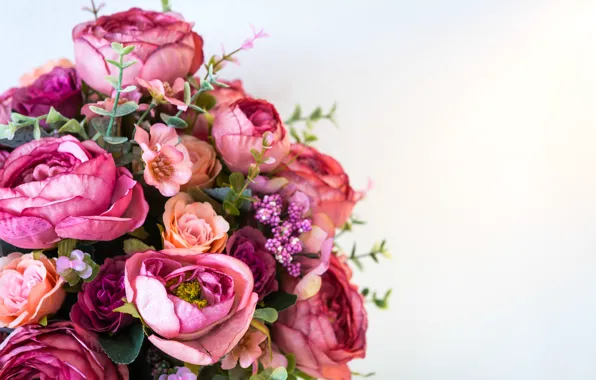Picture flowers, bouquet, peonies