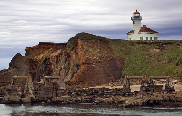 USA, USA, Cape Arago Lighthouse, State of Oregon, Oregon, Coos County, Cape Arago State Park, …