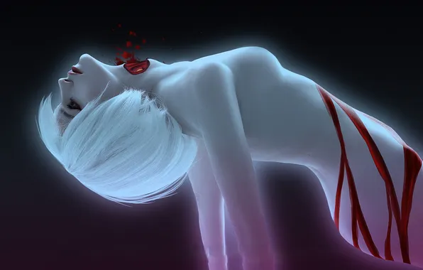 Death, blood, blonde, image, goddess, cosplay, wound, Evangelion