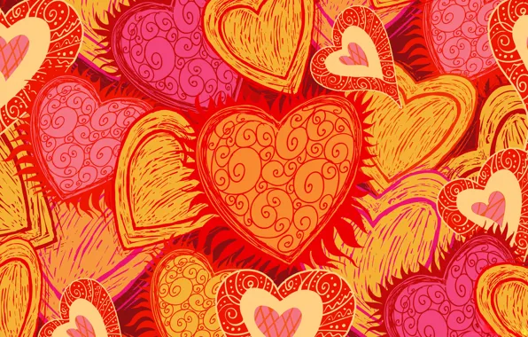 Bright, Hearts, Patterns