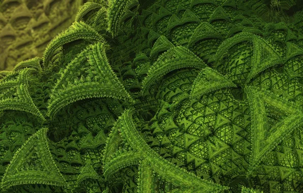 Greens, abstraction, background, pattern, render