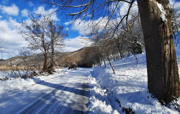 Wallpaper, nature, winter, snow, Romania