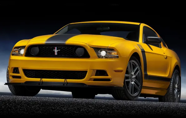 Yellow, strip, lights, mustang, Mustang, ford, muscle car, Ford