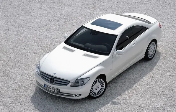Picture auto, white, Mercedes