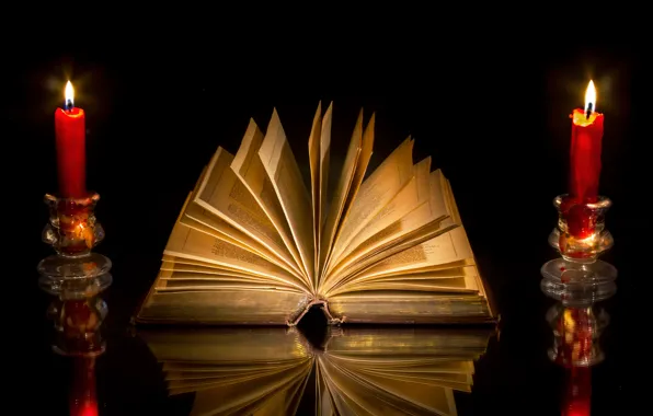 Picture candles, book, education, Enlightenment