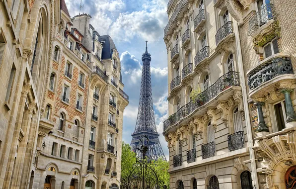 Picture France, Paris, building, home, gate, Eiffel tower, Paris, architecture