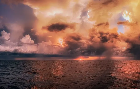 Picture sea, clouds, beauty, The Gulf stream, picturesque landscape, Shvartsman Evgeny