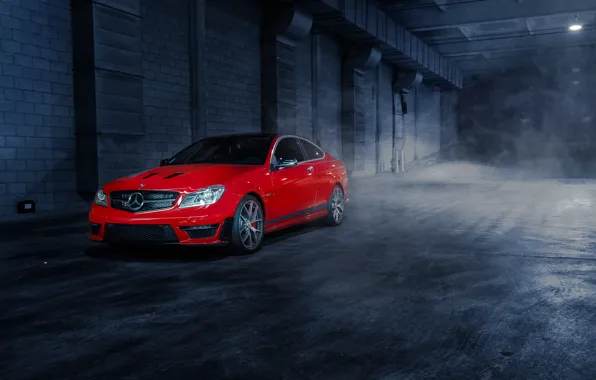 Machine, red, Mercedes, C63, 507 Edition