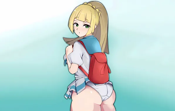 Picture Buttock, Popa, Blonde Hair, PokeGirl, pokemon, Pantsu, lingerie, skirt lifted