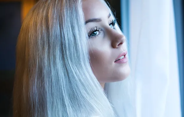 Eyes, girl, face, model, hair, makeup, lips, beauty