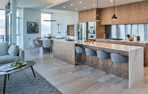 Wallpaper interior, kitchen, living room, dining room, dining and ...