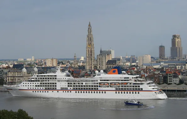 Picture the city, boat, Belgium, liner, Belgium, cruise, cruise liner, Antwerp
