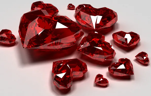 Stones, diamonds, hearts
