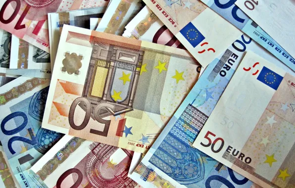 Picture macro, money, Euro, currency, bills, euro