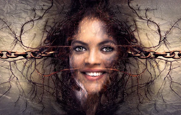 Face, smile, fantasy, woman, beauty, tale, chain, surreal