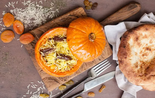 Picture pumpkin, figure, filling, raisins, pita, Kuroha