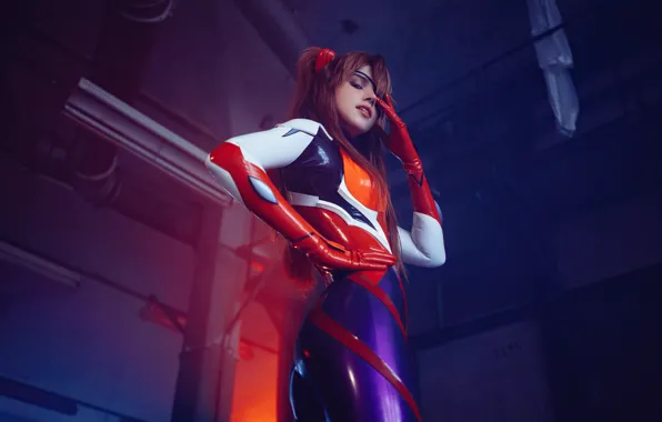 Picture smile, Neon Genesis Evangelion, cosplay, cosplay, cute girl, Asuka Langley, tight-ass suit