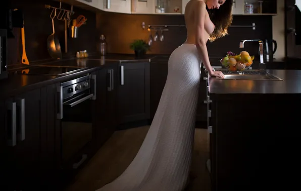 Chest, pose, model, skirt, makeup, figure, brunette, hairstyle