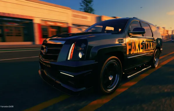 Game, Escalade, car, Cadilac, Cadillac Escalade, Taxi, The Crew 2, Fake taxi