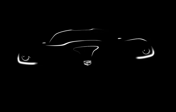 Picture darkness, lights, silhouette, Dodge, Dodge, supercar, emblem, Viper