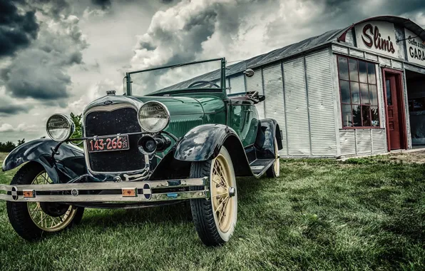 Picture car, ford, vintage, old, garage