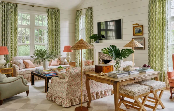 Design, style, lamp, room, interior, plants, upholstered furniture, cozy living room