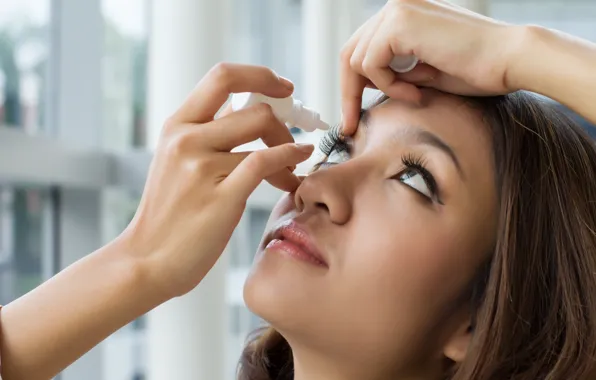 Picture woman, eyes, drops