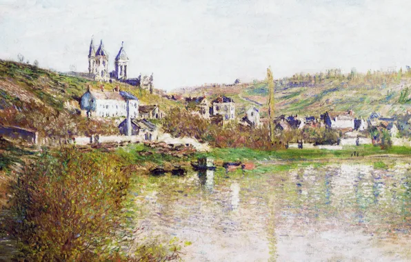 Landscape, picture, Claude, Monet, Hills Wetaa