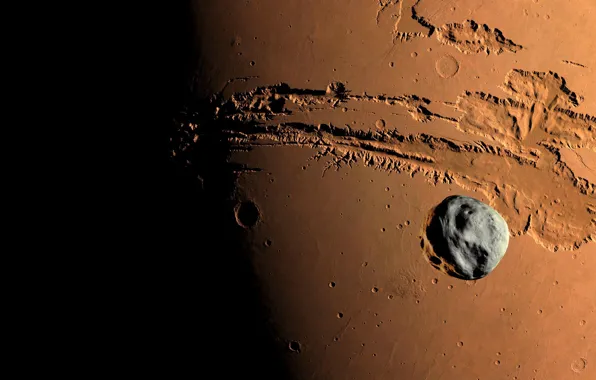 Photo, planet, canyon, Mars, NASA, meteorite