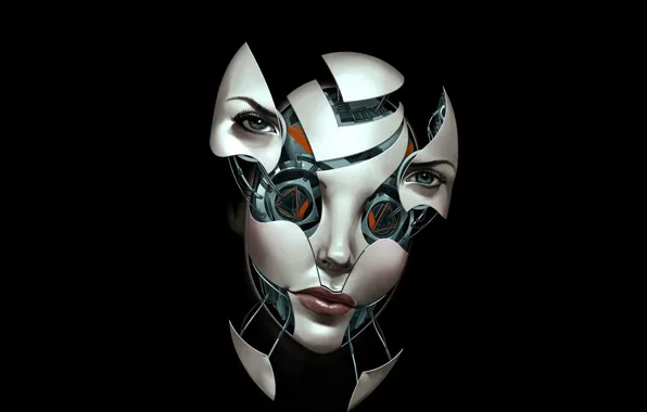 Face, robot, mask, cyborg