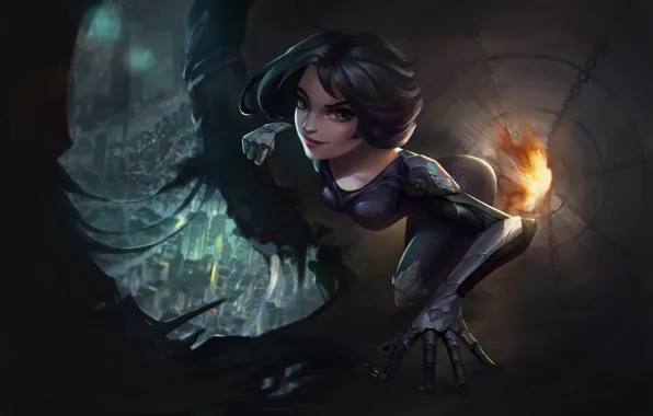 Picture girl, robot, angel, art, angel, fan art, Illustration, Characters