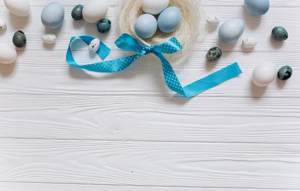 Picture eggs, blue, Easter, tape, white, white, wood, blue