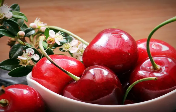 Picture macro, berries, cherry, cherry